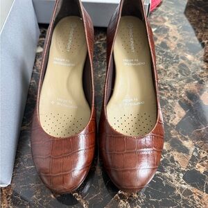 Rockport Brown Crocodile Pattern Heels